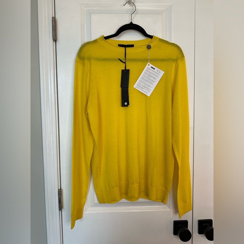 Daniele Alessandrini Men’s Wool Crewneck Sweater Yellow NWT Size 52IT/XL US